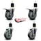 Service Caster 4'' Gray Poly Swivel 1-7/8'' Expanding Stem Caster Set 2 Total Lock Brakes, 4PK SCC-EXTTL20S414-PPUB-2-S-2-178 - alternate 5